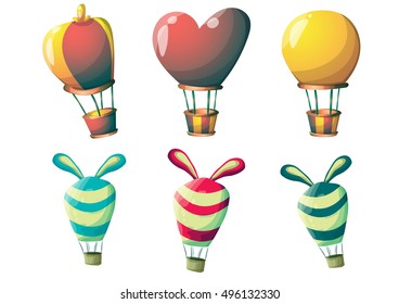 cartoon vector cute balloons object with separated layers for game art and animation design asset in 2d graphic
