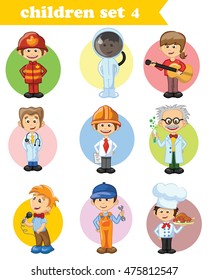 Cartoon vector cute characters of different professions 