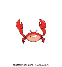 Cartoon vector of a cute crab isolated on white background