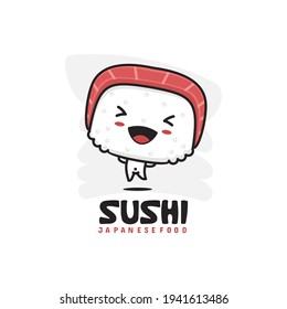 cartoon vector of cute sushi character