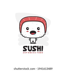cartoon vector of cute sushi character