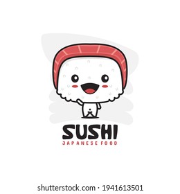 vector de dibujos animados de un personaje de sushi lindo