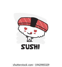 cartoon vector of cute sushi character