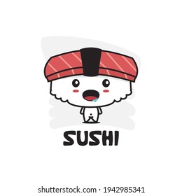 vector de dibujos animados de un personaje de sushi lindo
