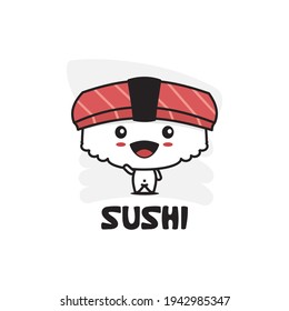 vector de dibujos animados de un personaje de sushi lindo
