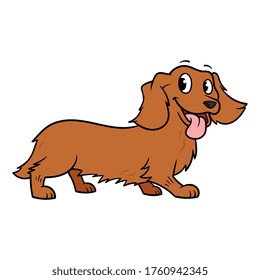 Cartoon Vector Dachshund Dog