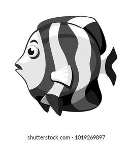 Cartoon vector dacillus striped fish