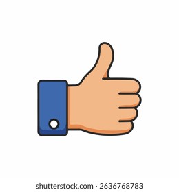 Cartoon vector design of iconic hand with thumbs up used for liking on web platforms