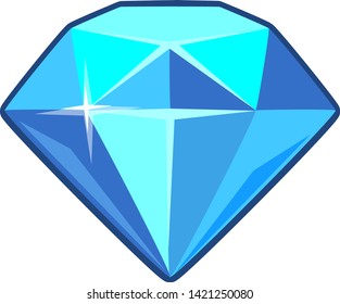 Cartoon Vector Diamond Stone Icon