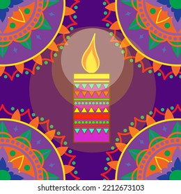 cartoon vector diwali candle background