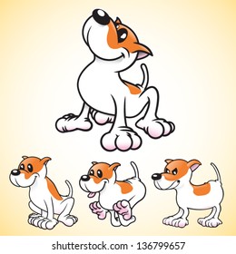Cartoon vector dogs in various poses. This is 1 of 2 in a series.