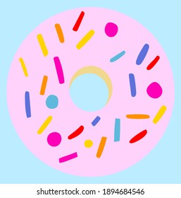 Cartoon vector donut in doodle style