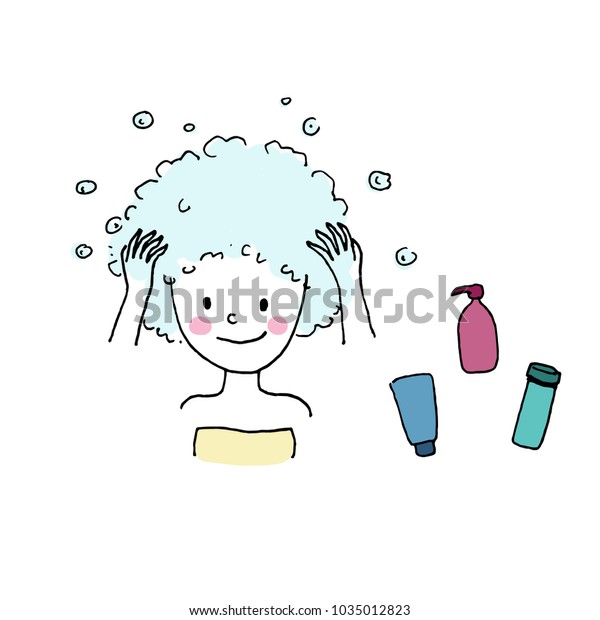 Cartoon Vector Doodle Cute Women Washing Stock Vector (Royalty Free ...