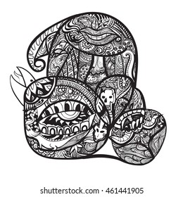 Cartoon vector doodle hand draw of abstract and imagination from nature