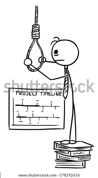 Cartoon Vector Doodle Stickman Preparing Rope Stock Vector (Royalty ...