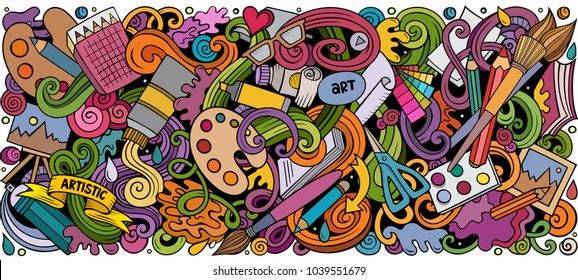 Cartoon vector doodles Art and Design horizontal stripe illustration