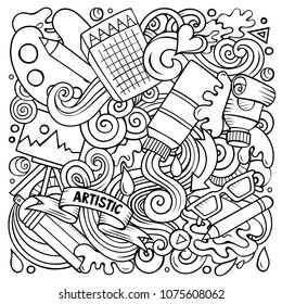 Cartoon Vector Doodles Art Design Illustration Stock Vector (Royalty ...