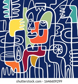 Cartoon vector doodles hand drawn. pattern background. Vector art.