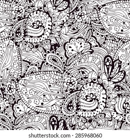 Cartoon vector doodles hand drawn seamless pattern