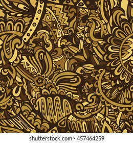 Cartoon vector doodles hand drawn seamless pattern