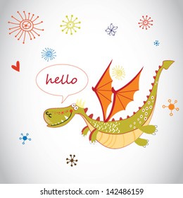 Cartoon vector dragon