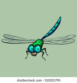 cartoon vector dragonfly