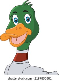 Pato vectorial de dibujos animados. Dibujar carácter. Ilustración vectorial.