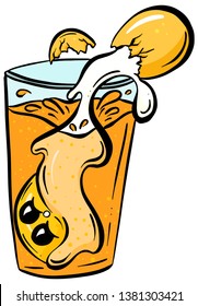 Cartoon Vector Egg In Juice Character