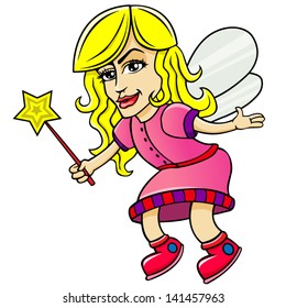 Cartoon vector fairy.