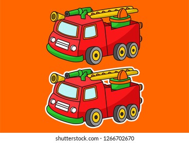 cartoon vector fire engine