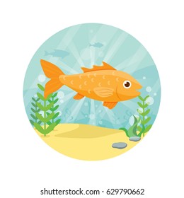 Cartoon vector fish. 