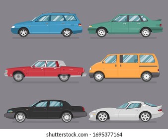 cartoon vector flat car illustration