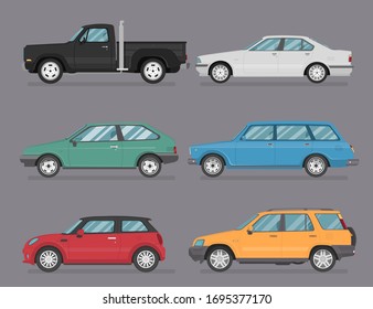 ilustración de camión plano vectorial de caricatura