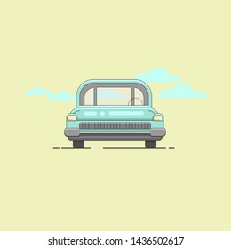cartoon vector flat design.Classic car vector flat Design.