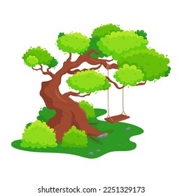 Cartoon vector flat illustration. Old tree.
For printing, stickers and children's games.