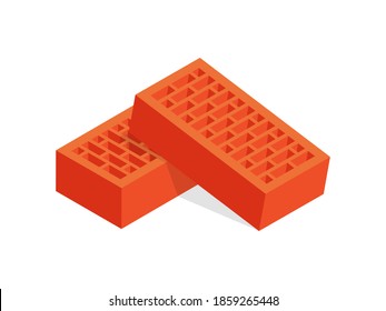 Cartoon Vector Flat Illustration Orange Brick Stock Vector (Royalty ...