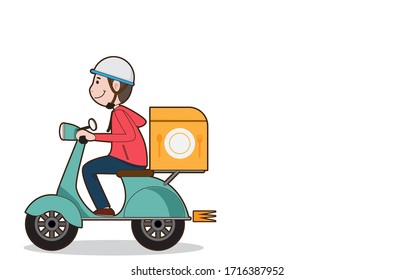 Vector de caricatura de entrega de alimentos