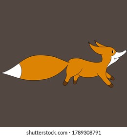 Ilustración de zorro vectorial de dibujos animados. Fondo para papel, interior y textil