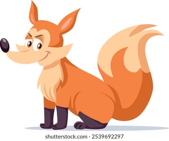 
Cartoon Vector Fox Smiling Joyful Mascot Character Sheet. Cute and adorable foxy animal graphic element  
