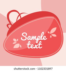 Cartoon vector frame red color.  Vector illustration isolated on background.