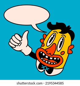 Cartoon vector funny Comic cards. Crazy cartoons Abstract vector collection