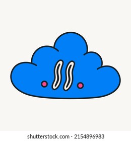 Cartoon vector funny cute cloud Comic character.