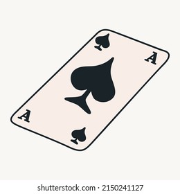 Cartoon vector funny cute Comic characters, ace of spades.