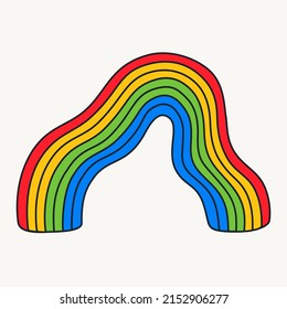 Cartoon vector funny cute Comic characters, rainbow.