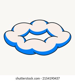 Cartoon vector funny cute Comic characters, cloud ring.