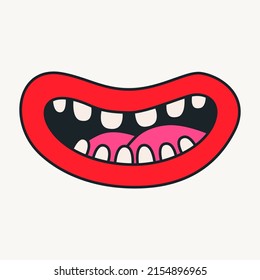 Cartoon vector funny cute Comic characters, mouth.