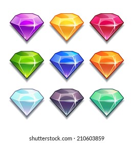 Cartoon Vector Gems Diamonds Icons Set Stock Vector (Royalty Free ...