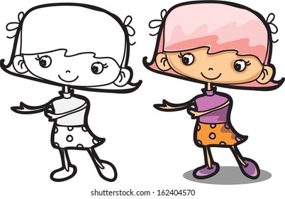 Cartoon vector girl