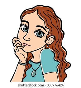 Cartoon vector girl portrait