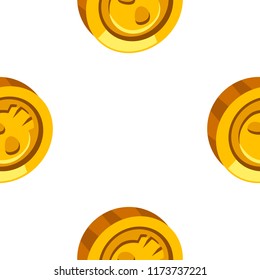 Cartoon vector gold coin seamless pattern